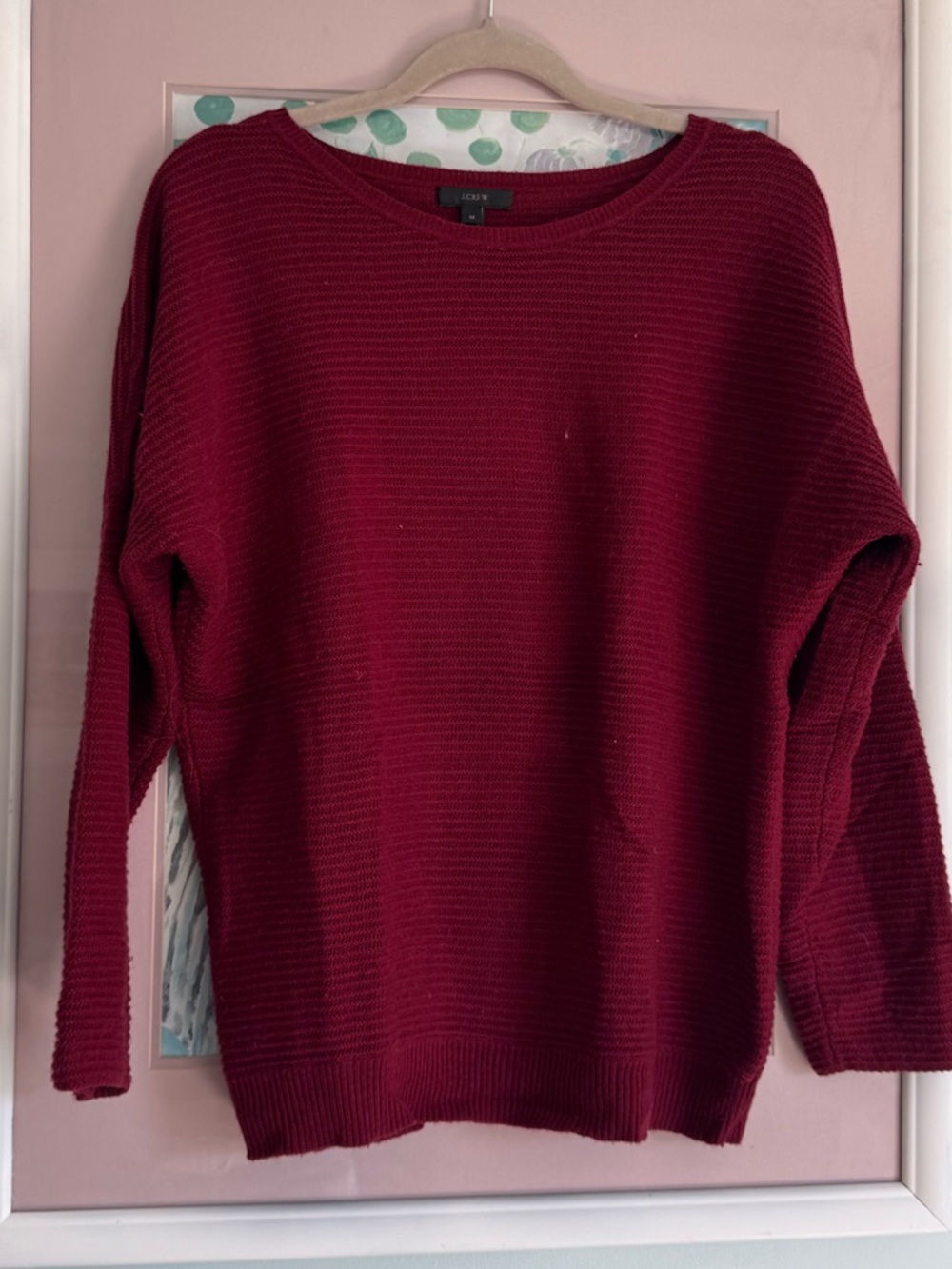 J. Crew Women's Ribbed Bateau neck  Sweater in Deep Wine